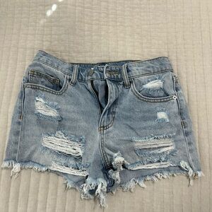 Altar'd State Light Blue Distressed Jean Shorts
